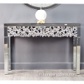 Table de la console de cristal miroir transparent